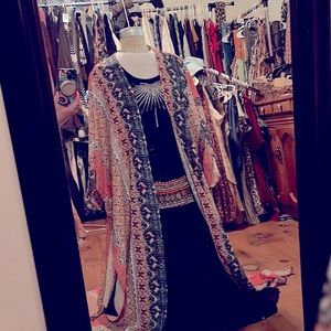 Colorful retro kimono, long one size